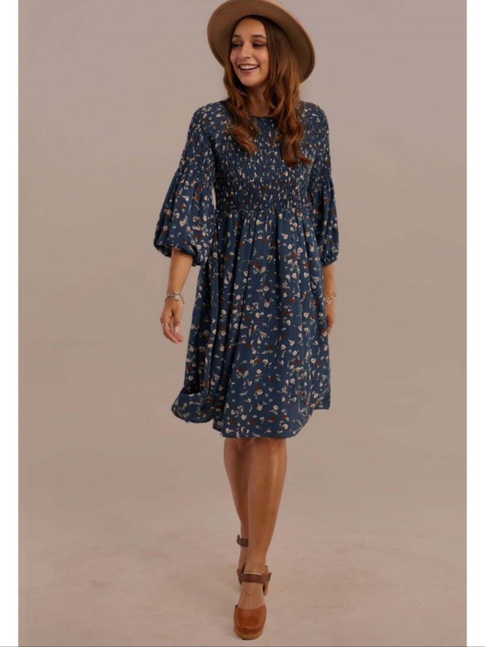ROOLEE""" Floral Smocked Dress - Picture 8 of 14